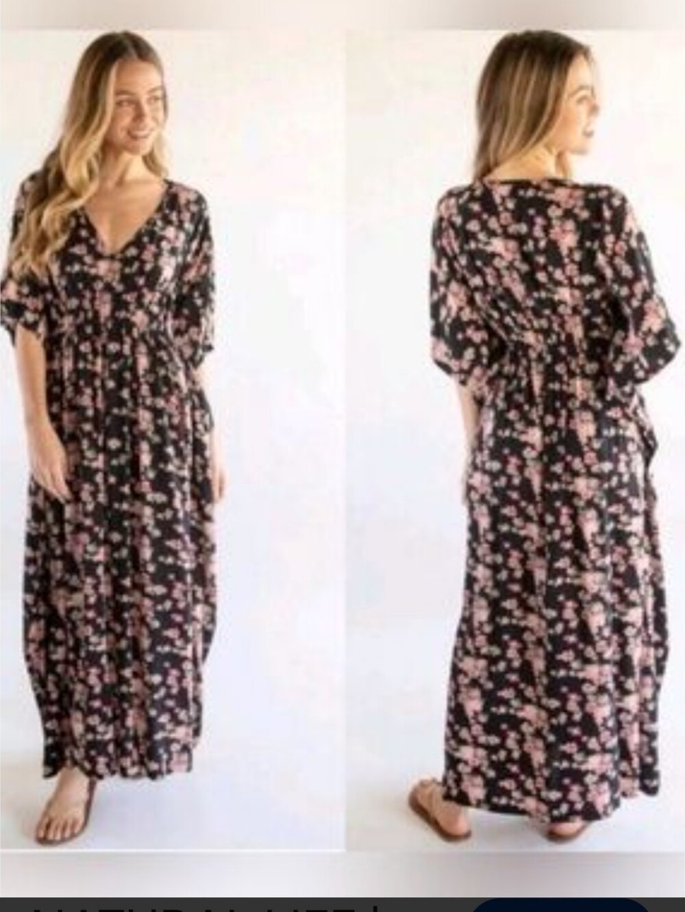 Natural Life Sanibel Kaftan Maxi Dress Size Small